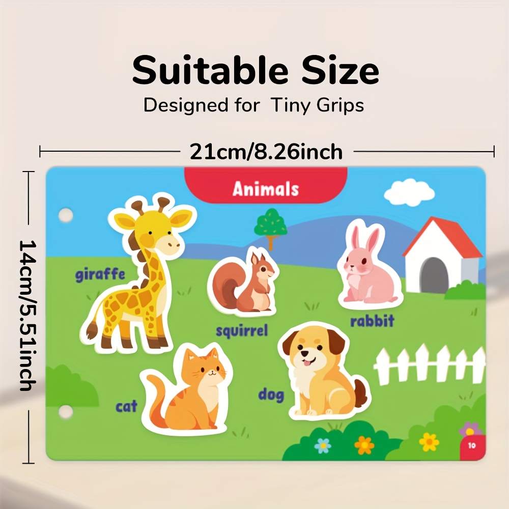 6 Themes Busy Book with, Cardboard, Educational Learning Toys for Cognitive and Thinking Abilities, Body, Animals, Food, Planet, Traffic, Emotion, Parent- Christmas gift, Family Game, Travel, Bedtime activities, Cognitive Development, Interactive Book, Colorful Pages, Highquality Print, Sturdy Binding, Educational Gift, Busy Board, Parents And Teachers, And