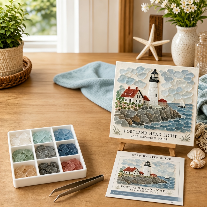 Lighthouse Sea Glass Craft Kit for Adults