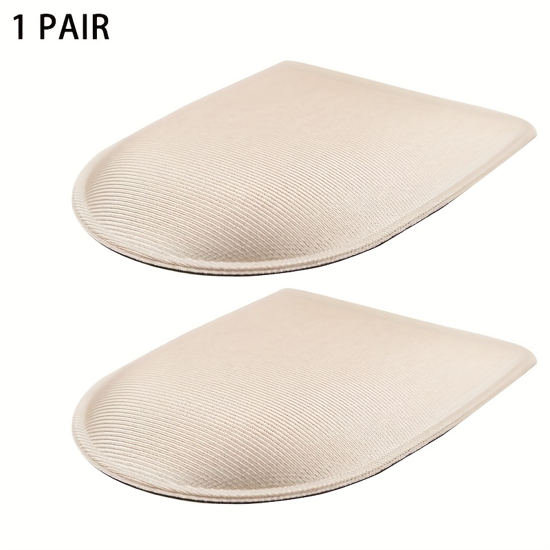 TEMU 1 Pair Breathable Self-adhesive Heel Pads - Shock-absorbing , Sweat Absorbent Soft Half Insoles For Shoes, Boots & Footwear , Heel Pads For