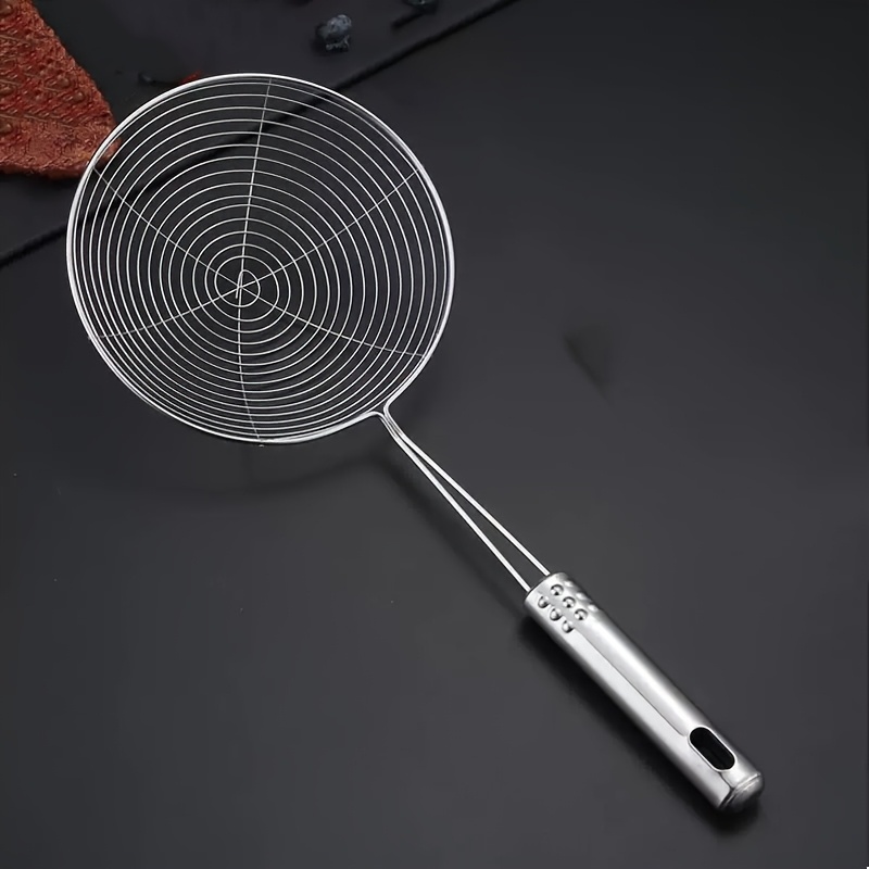 TEMU 1 Écumoire en Acier Inoxydable de Toile d'Araignée, Écumoire Professionnelle pour Pâtes avec Long Manche - Écumoire pour Friture - Écumoire