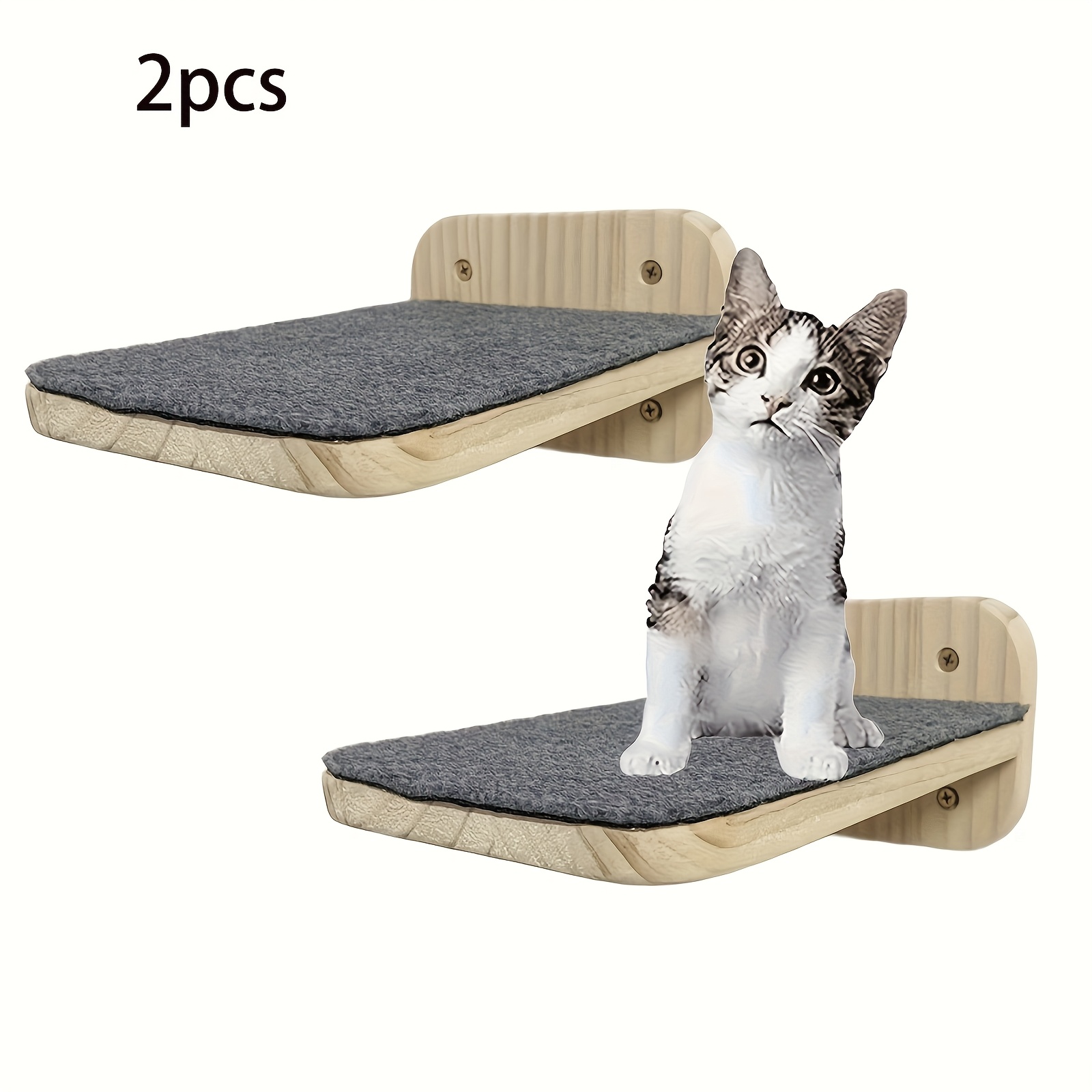 1pcs/2pcs Wood Cat Wall Floating Steps Ladder Stairs- Wood Wall Mounted Cat Wall Steps, Cat Wall Climber Furniture, Cat Climbing Shelves For Cat Perches And Platforms
