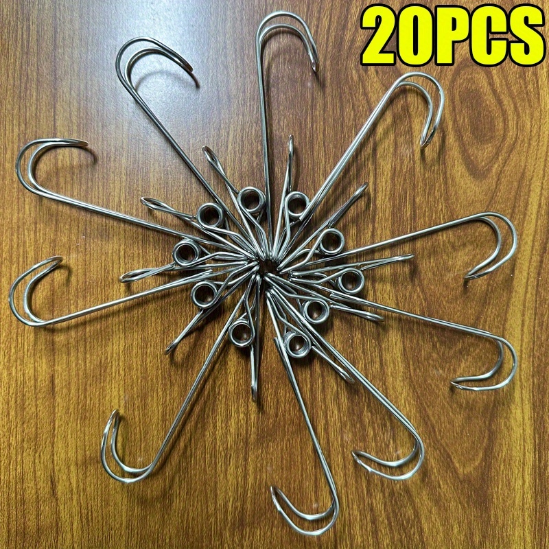 5/10/20pcs Stainless Steel Long-tail Hooks | Multi-functional, Windproof Towel Hooks For Kitchen And Bathroom - , Stylish And Durable, Utility Hooks