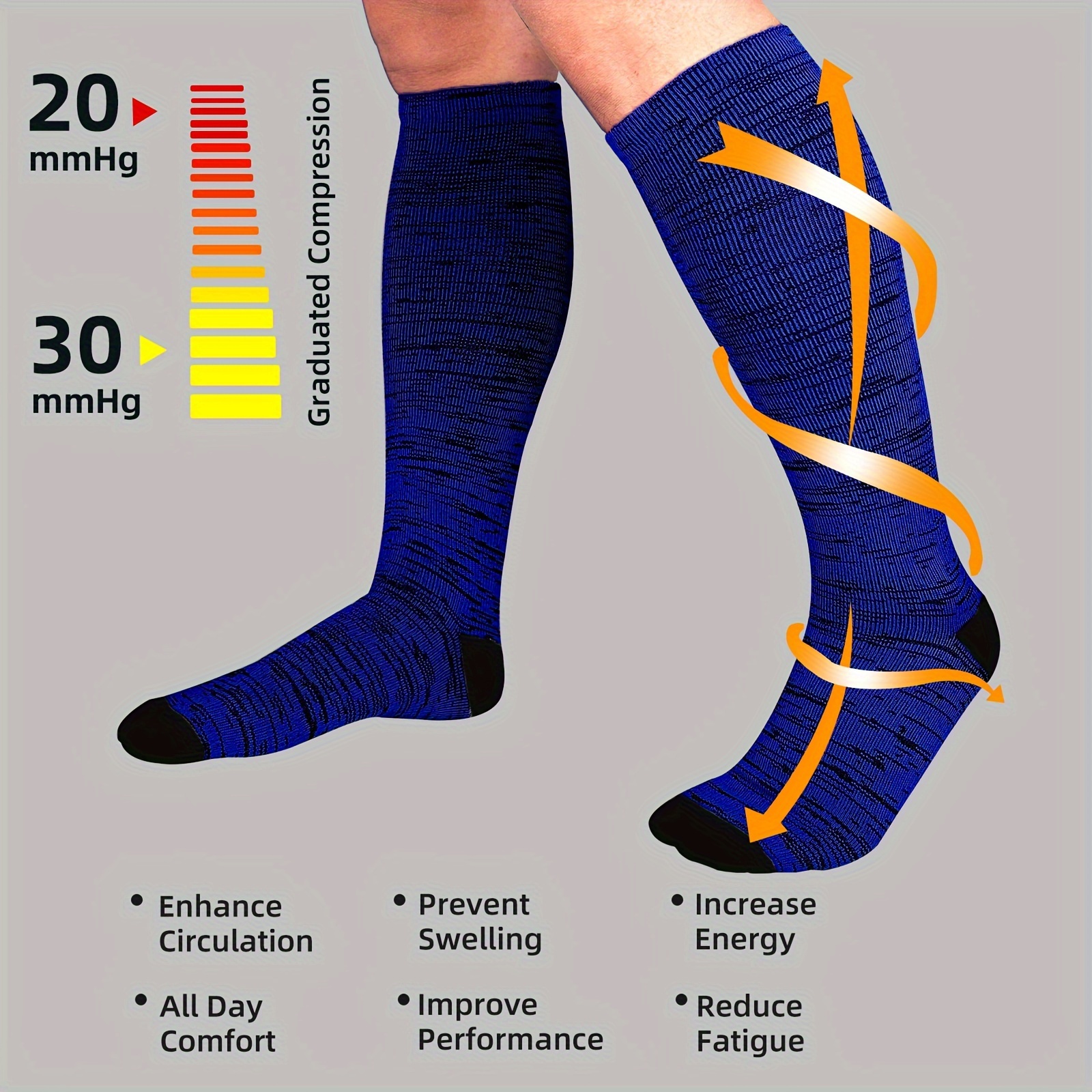 Men's Zipper Knee High Sport Socks Sweat absorbing Comfy - Temu