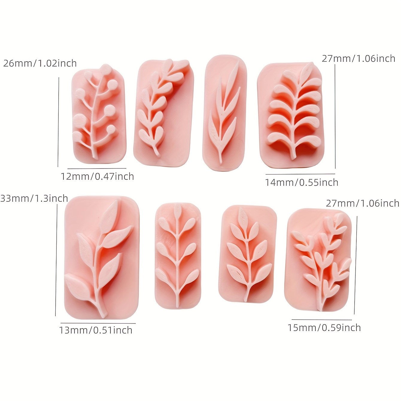 TEMU Leaves Clay Stamps - 8 Shapes Clay Cutters For Polymer Clay Jewelry Making, Work With Polymer Clay Cutter, Leaves Polymer Clay Cutters For Earrings, Polymer Clay Stamps And Molds