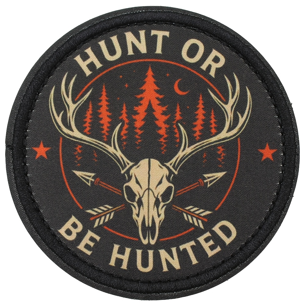 TEMU Patch Autocollant Tactique de Chasse - Motif Forêt Rouge et pour Gilets, Sacs et Casquettes