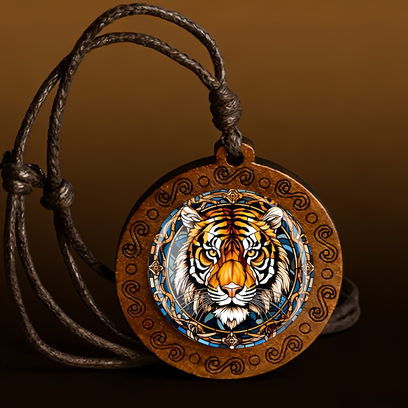 TEMU Kaleidoscope Wooden Necklace, Retro Easy Small Gift, Small Present For . Accessory, Individual Outfit For Daily Wear, Suitable For