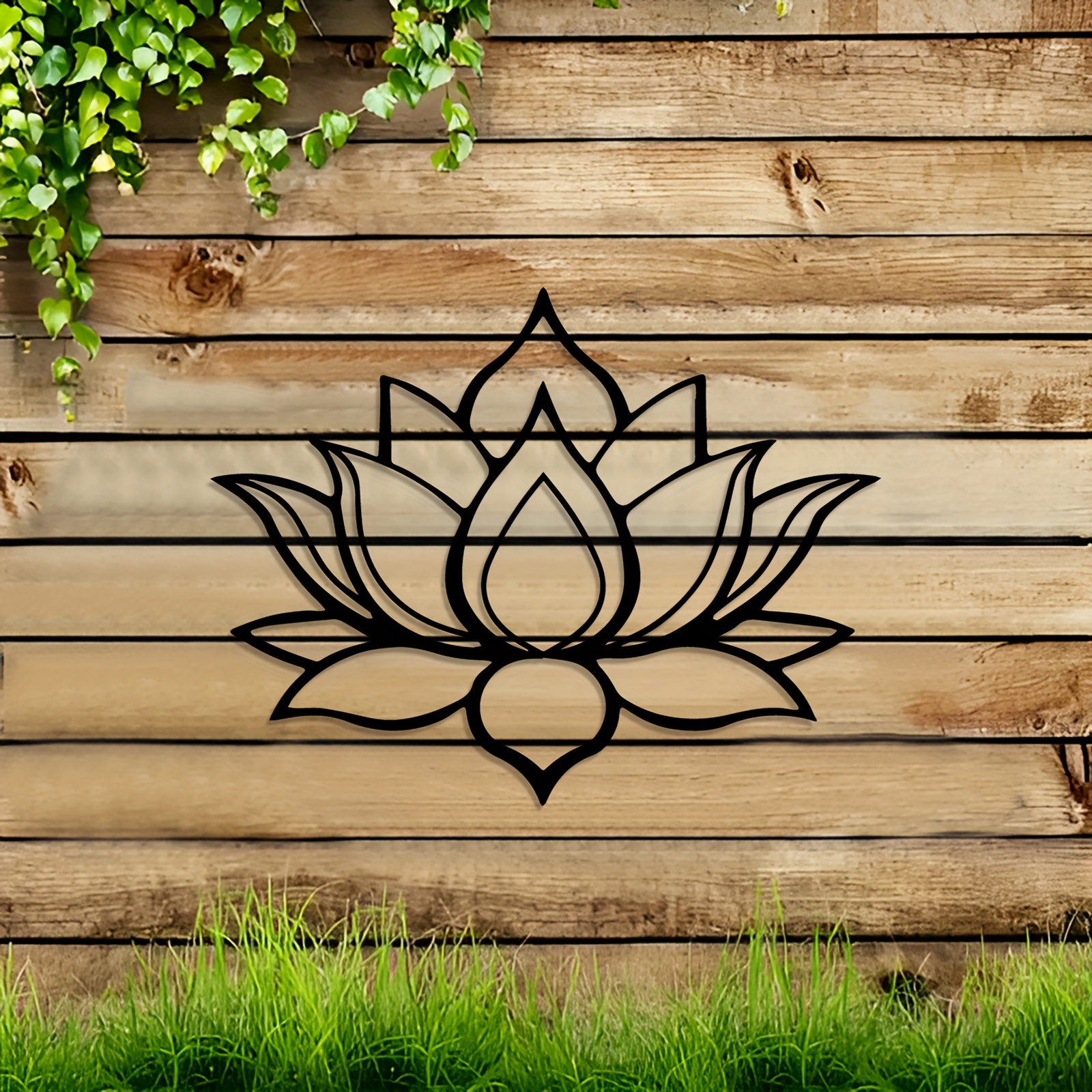 Lotus Flower Large Outdoor Metal Wall Art Garden Sculpture