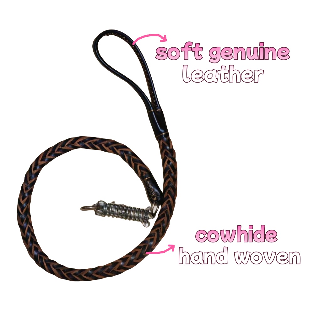 Cowhide Traction Leash, Soft and Comfortable Design