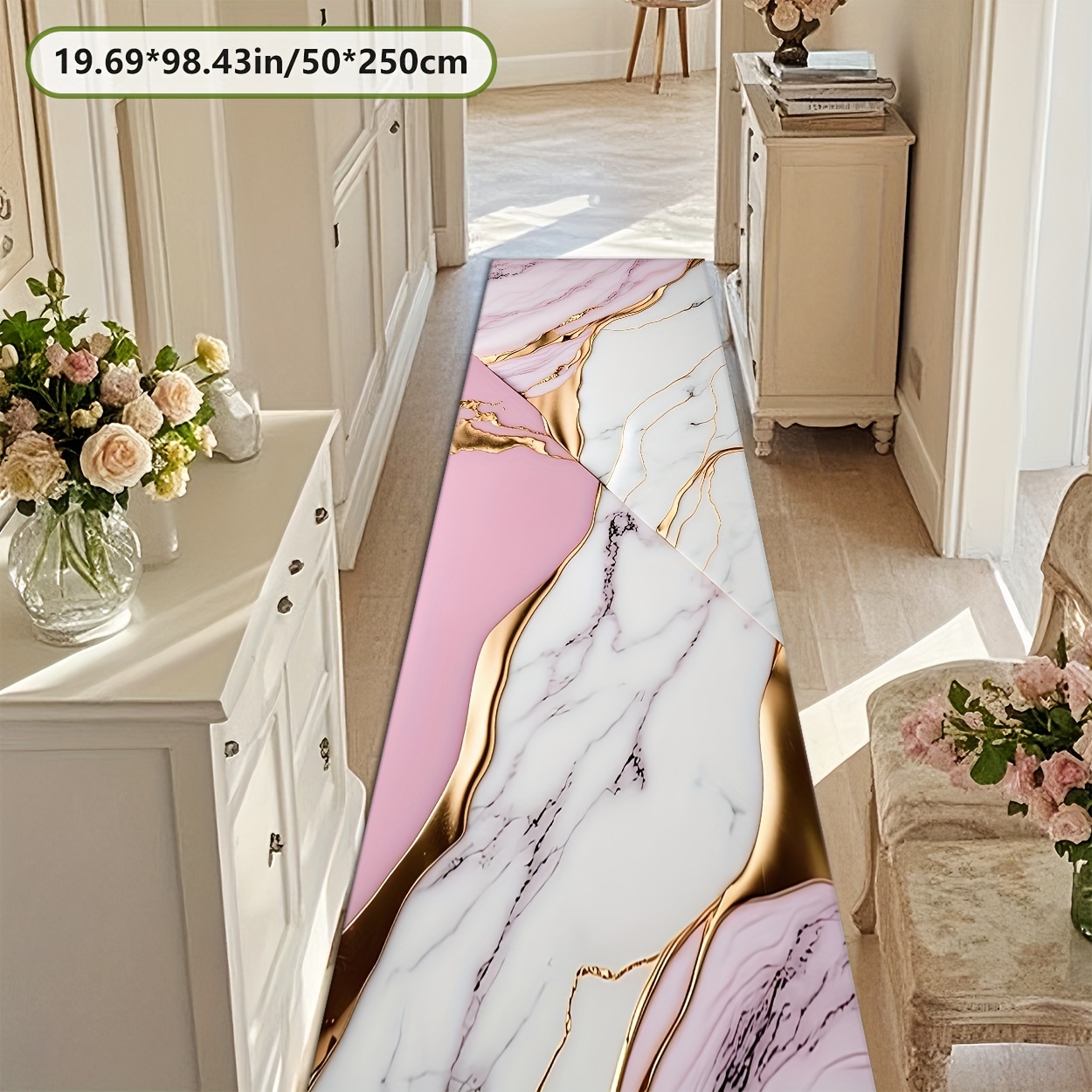 TEMU [Velluto Diamante e 800G al Metro e Base in Plastica a Punta] Nuovo Tappeto , Rosa Moderno Motivo Facile Tappeto Decorativo per la Casa