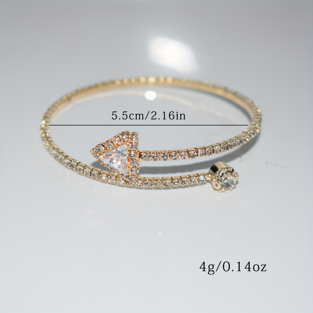 Elegant Cubic Zirconia Bracelet, Silvery-Plated