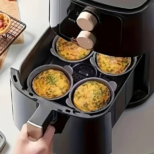 moldes para hornear antiadherentes para freidoras de aire y cocción al vapor – para huevos y cupcakes – reutilizables y para lavavajillas – ideales para muffins, natillas y comidas saludables