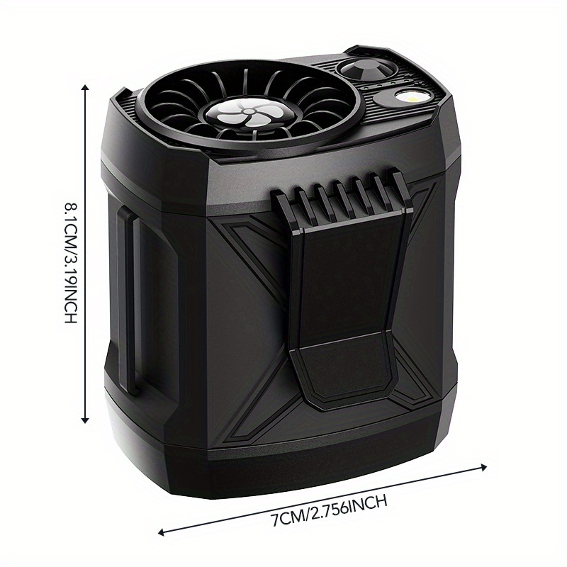 Outdoor Belt-mounted Portable Rechargeable Fan, Long Life, 4-speed Adjustable Wind Speed, With LED, SOS Lights, Wearable Belt Fan, Suitable For Construction Sites, Farms, Travel, Fishing, With Bracket Can Be Placed On The Phone, A Gift For The Ladies
