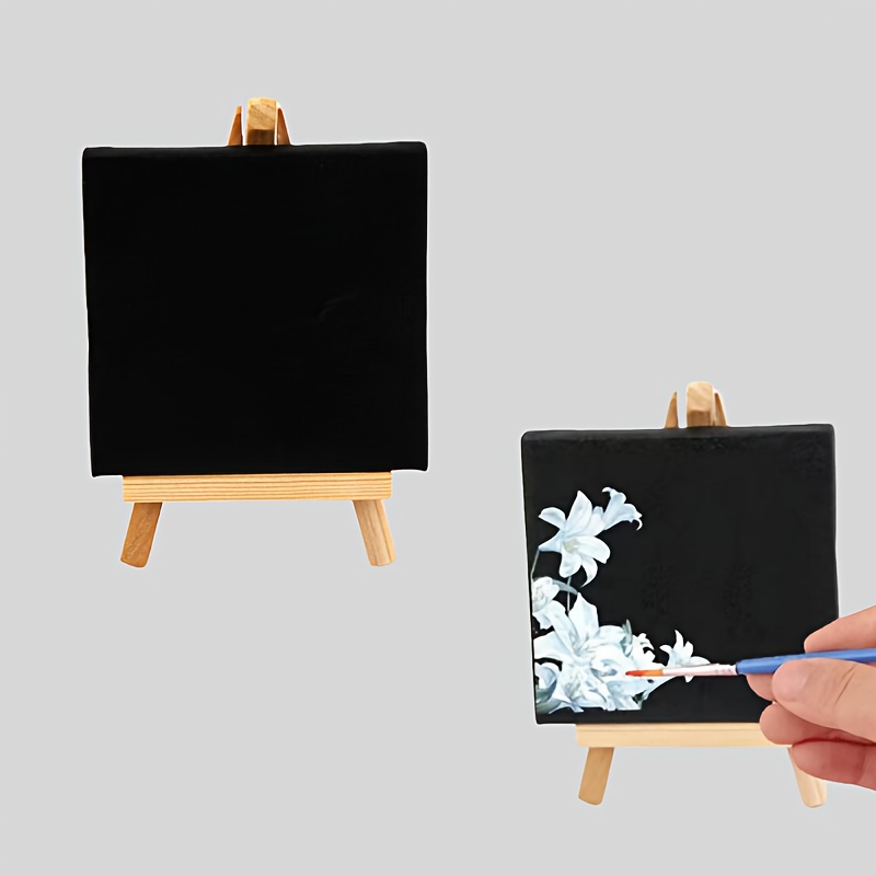 2/ 10x10 cm mini stretch leinwand staffelei set