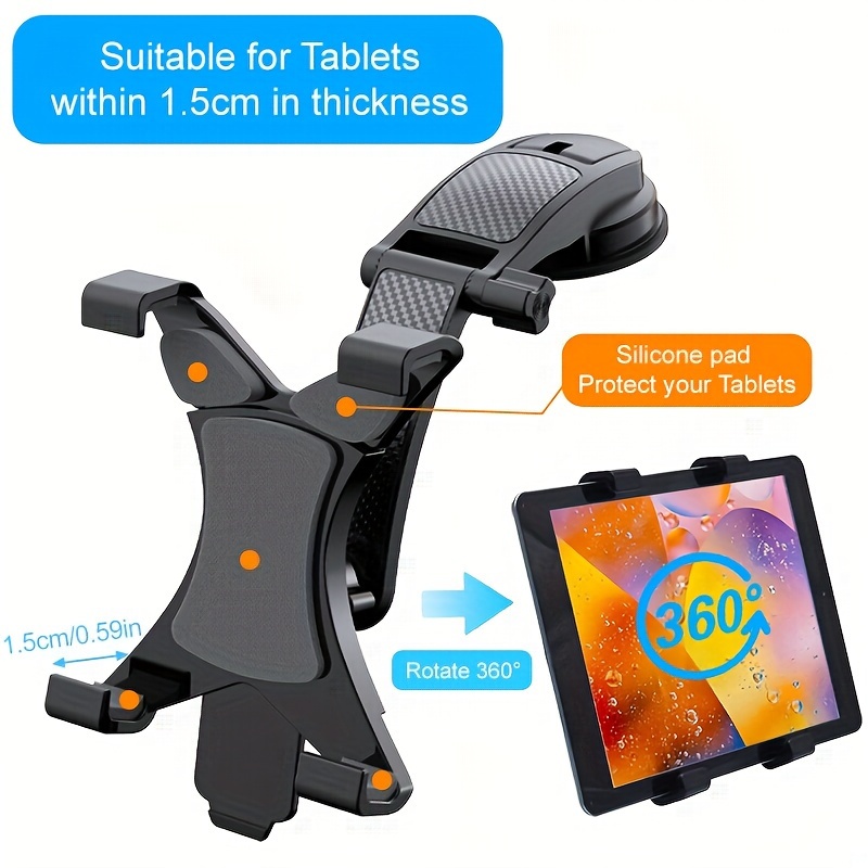 Car Tablet Mount, Adjustable Height With 4 Claws Compatible For 7-13 Inch Large Tablets, Stable And Non-shaking