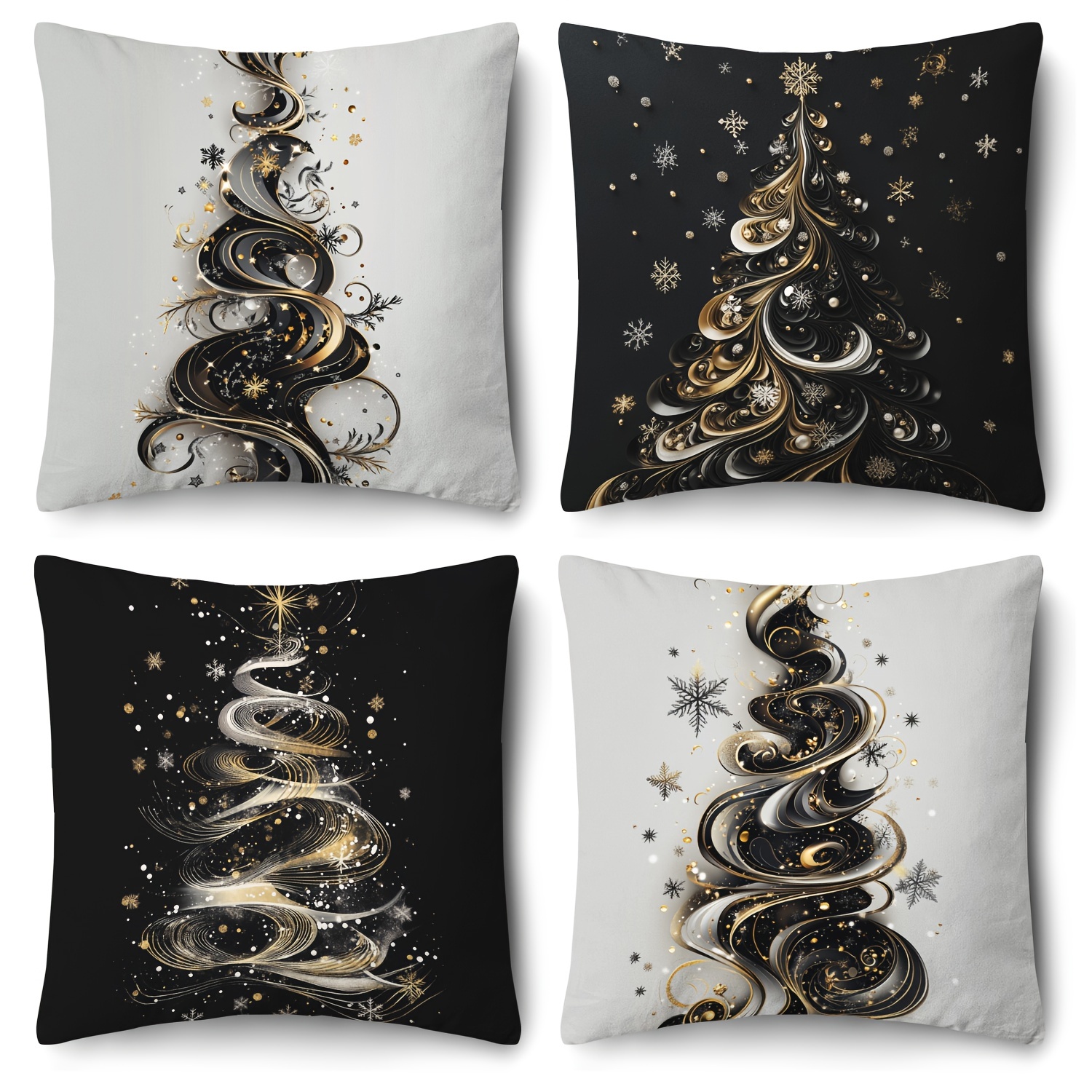 

4pcs Christmas Set - 18x18 , Zippered Cushion & - For , , Decor