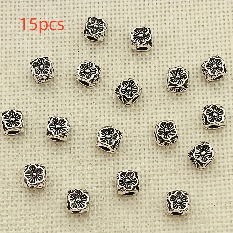 TEMU 15 Pezzi Perline in di a Forma con 5 Petali - Multipli a 5mm per Creazione di Gioielli Fai da Te, Accessori per Portachiavi - Compatibili per
