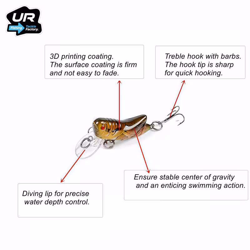 4/8 piezas, señuelo de hundimiento - crankbait minnow - 1.97 pulgadas/5 cm, 0.145 oz/4.1 pintura 3d y anzuelos afilados Detalles del producto 6