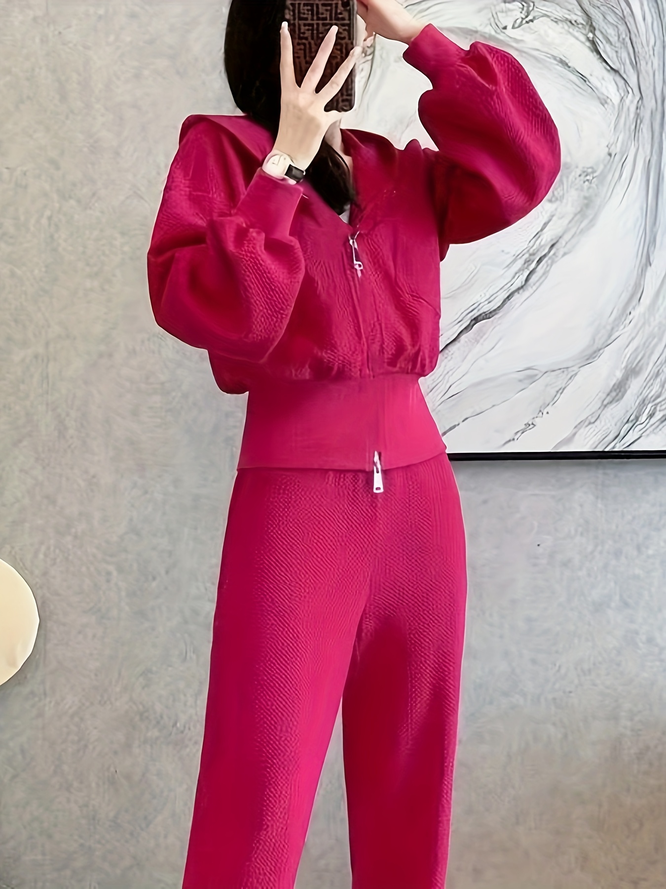 Conjunto Deportivo Sudadera Roja Ancha Adidas-Conjunto De Sudadera