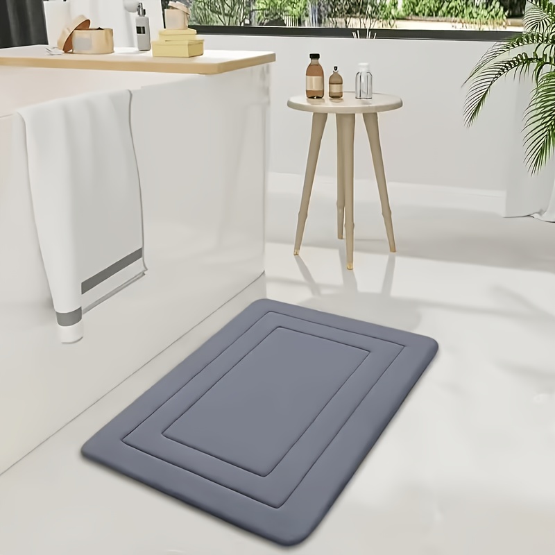 TEMU 1 Memory Bathroom Mat Absorbent Non-slip Cushion Mat Rubbing Mat Long Mat Comfortable Standing Mat Pvc Backing Living Room Bedroom Kitchen Sink