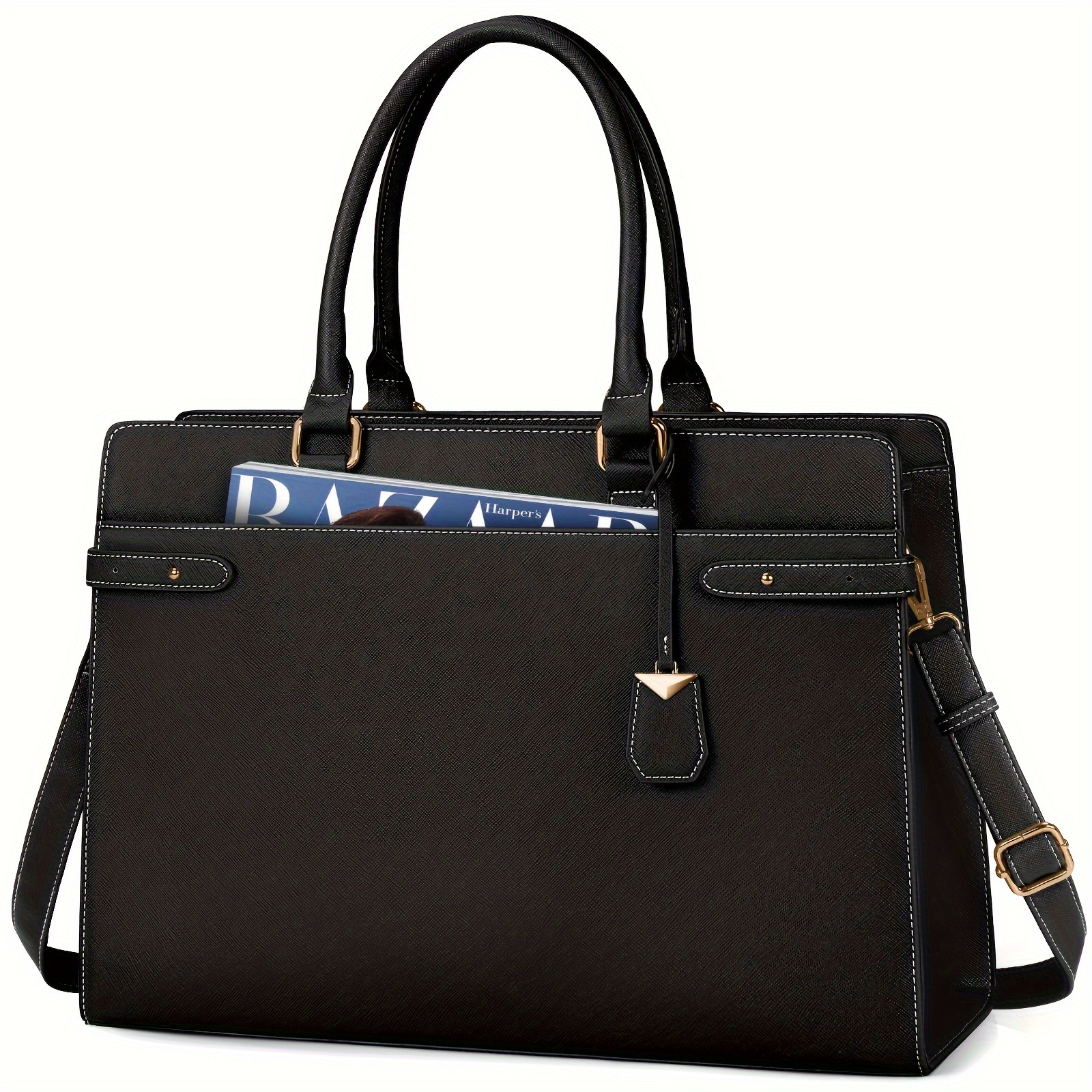 

Igolumon Shopper Ladies Handbag Large Laptop Bag 15.6 Inch Business Bag Pu Leather Work Bag Briefcase Shoulder Bag For Office School Travelling