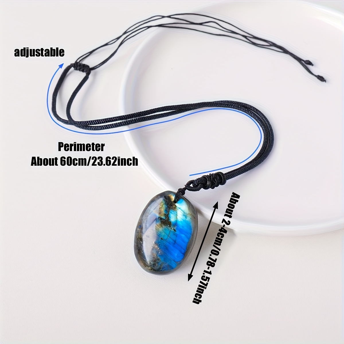 Image of 1pc Natural Irregular Blue Labradorite Polished Pendant Fashion Necklace Craft Pendant Jewelry Holiday Gift