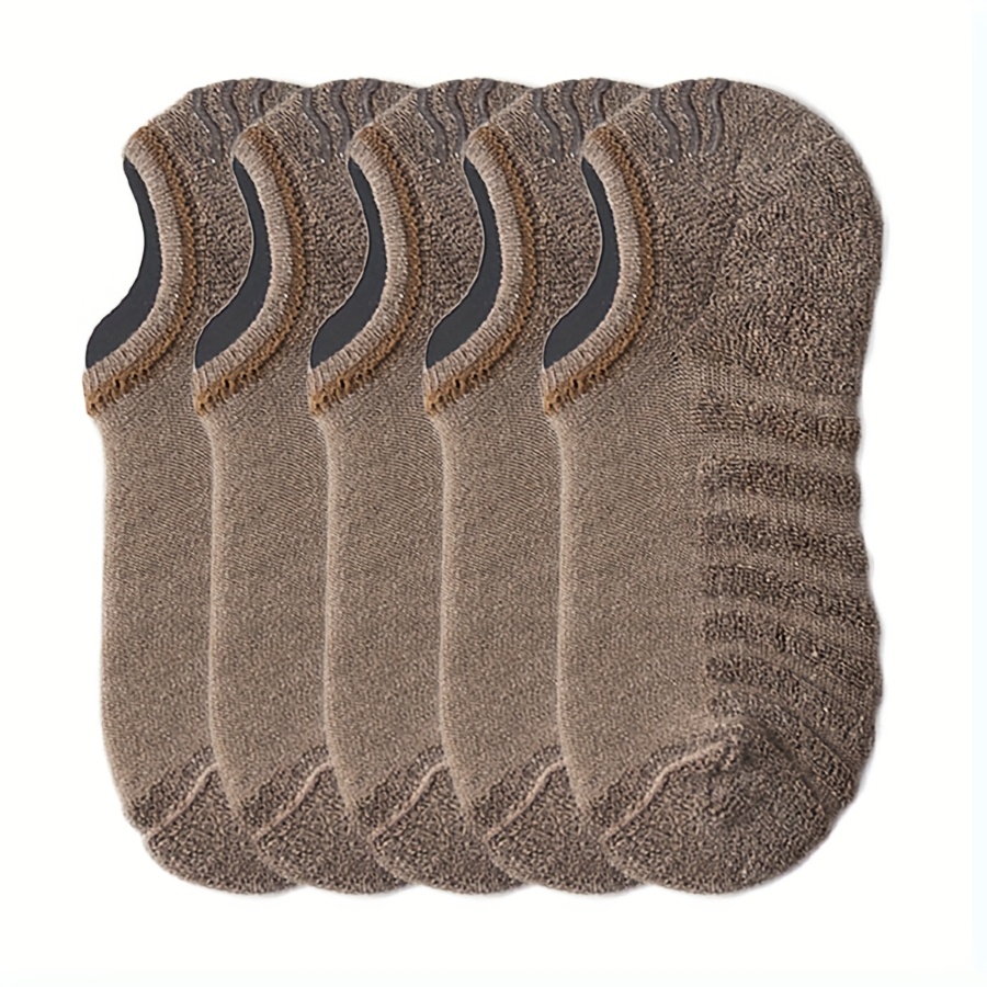 5 Pairs Unisex Non-slip Ankle Socks, Combed Cotton Breathable Casual Everyday Short Socks