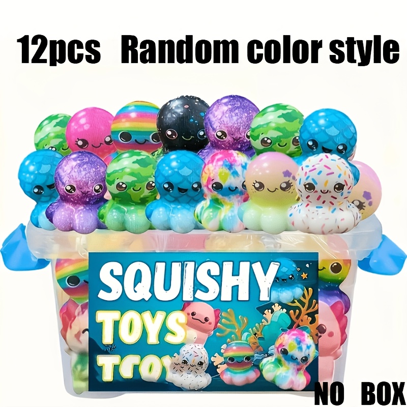 6/12/25pcs Random Colours And Styles Cute Octopus Squeeze Toys, Soft Slow Rebound, Fun Pinch Music, Suitable For Classroom Rewards, Party Gifts, Birthday Gifts, Holiday Gifts.random Color