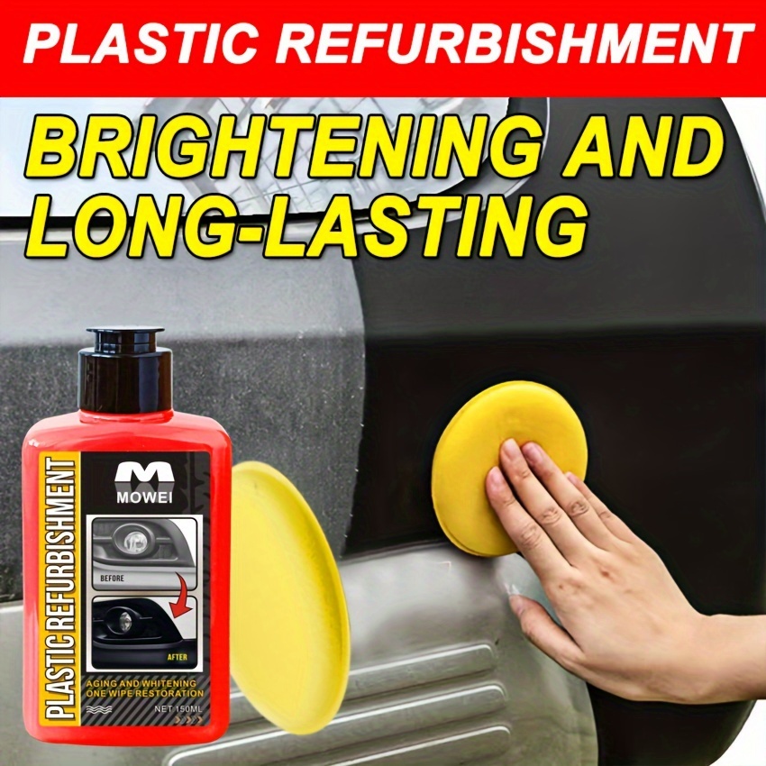 

Auto Plastic Restoration Solution - Plastic Refurbishment Agent With Application Sponge, Brightening And Long-lasting Coating For Car Interior And Exterior Trim