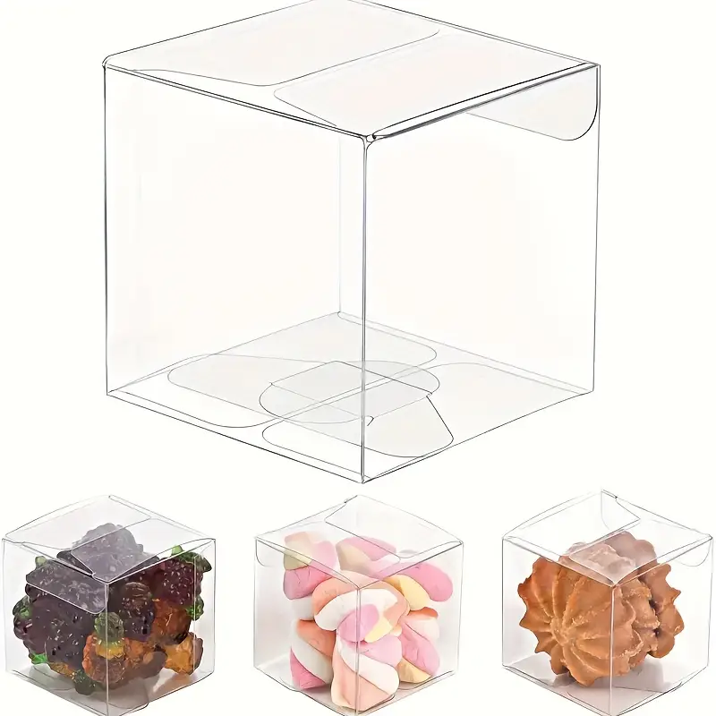 Clear Cube Wedding Candy Box Clear Favors Box Pvc Clear - Temu
