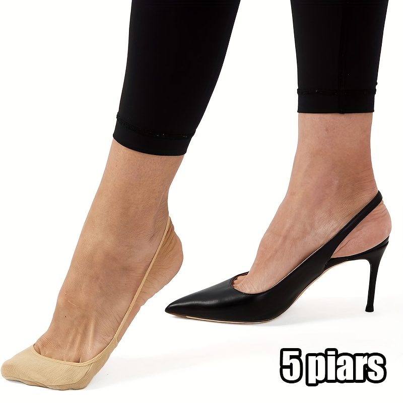 E-shop 1/5/10 Paar Damen Ultra Low Cut Gepolsterte Fersensocken mit Sling - Gepolsterte Fußballenpolster, Halbsocken gegen Blasen, für Sneaker, Sport