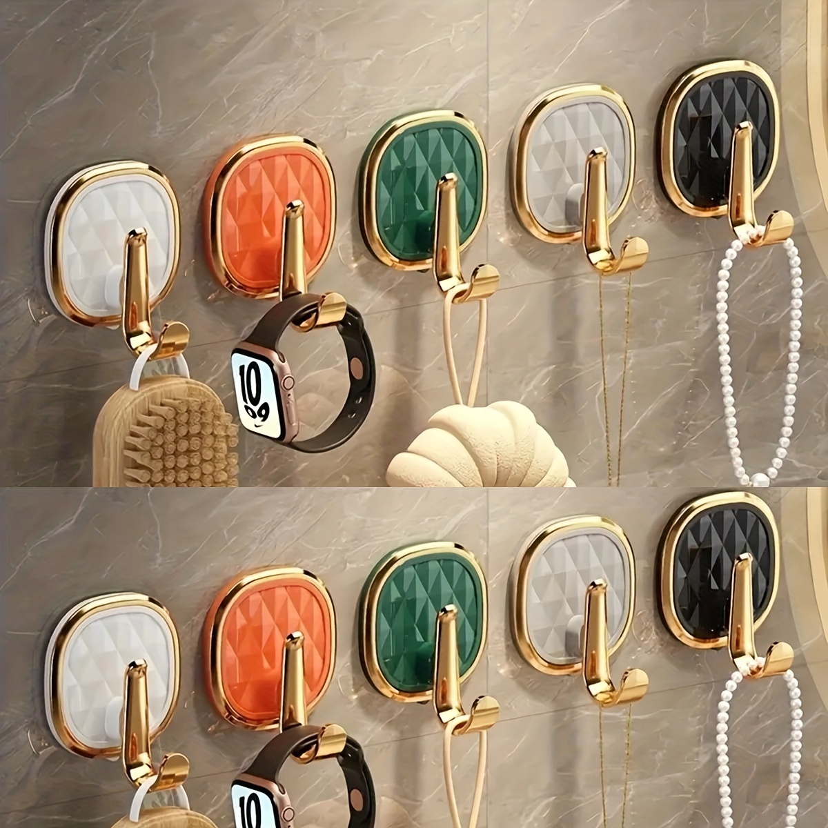 Image of 5/8/10 Heavy-duty Adhesive Hooks - No Drilling Required, Damage-free Wall Installation, Suitable For Kitchen And Bathroom - Ideal For Keys, Clothes, And Towels, Utility Hooks