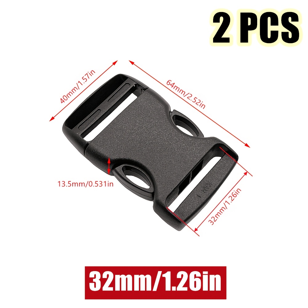 2pcs/pack 20-50mm Plastic Single Adjustable Side Release Buckles For Backpack Straps Black