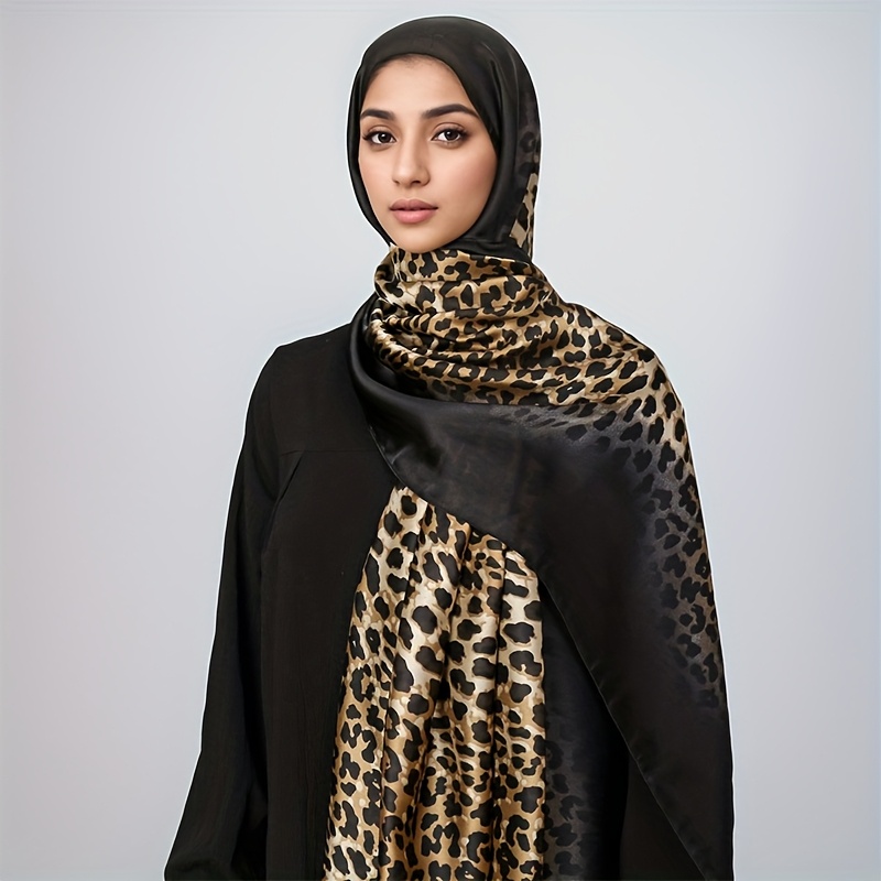 

1pièce Écharpes pour femmes, à imprimé léopard bohème, fin, léger et respirant, adapté à un pour les accessoires d'Abaya