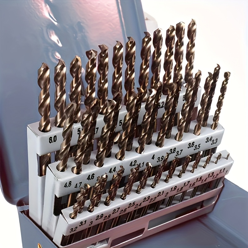 51pcs 1.0-6.0mm M35 Cobalt Drill Bit Set, Hss-co Twist Drill Bits With Case, For Wood Metal Drilling Hole