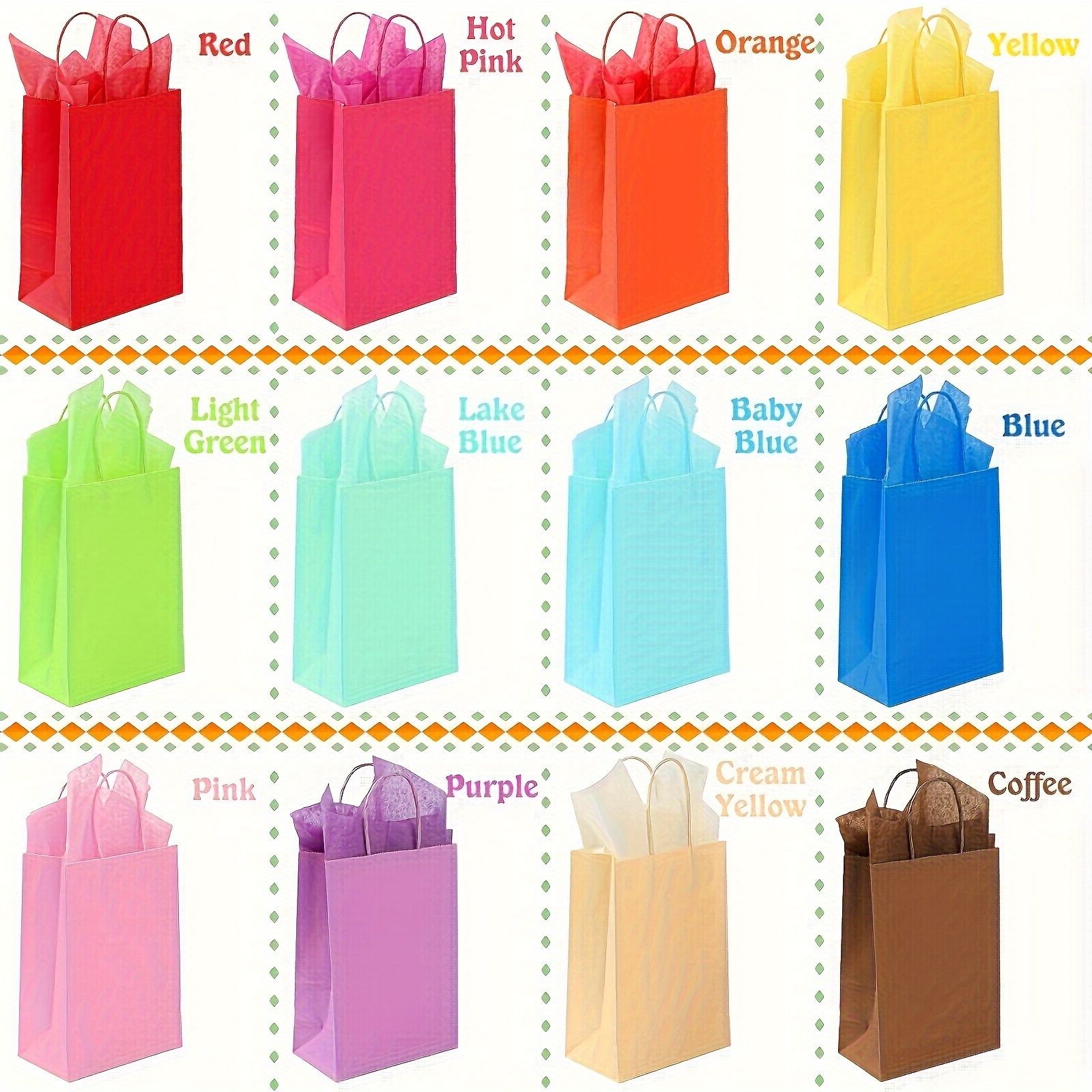 50/100pcs Brown Kraft Paper Bags With Handles, 5.9x3.2x8.3 Inch Small Plain  Gift