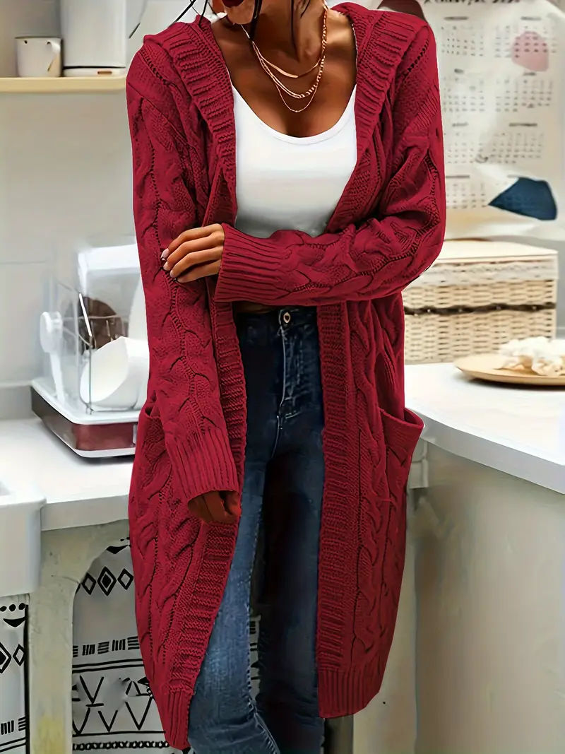 womens casual cardigan front long sleeve solid color sweater with pockets cozy fall winter layering essential for jeans dresses sweater cardigan autumn wardrobe stylish textured knitwear wear details 53