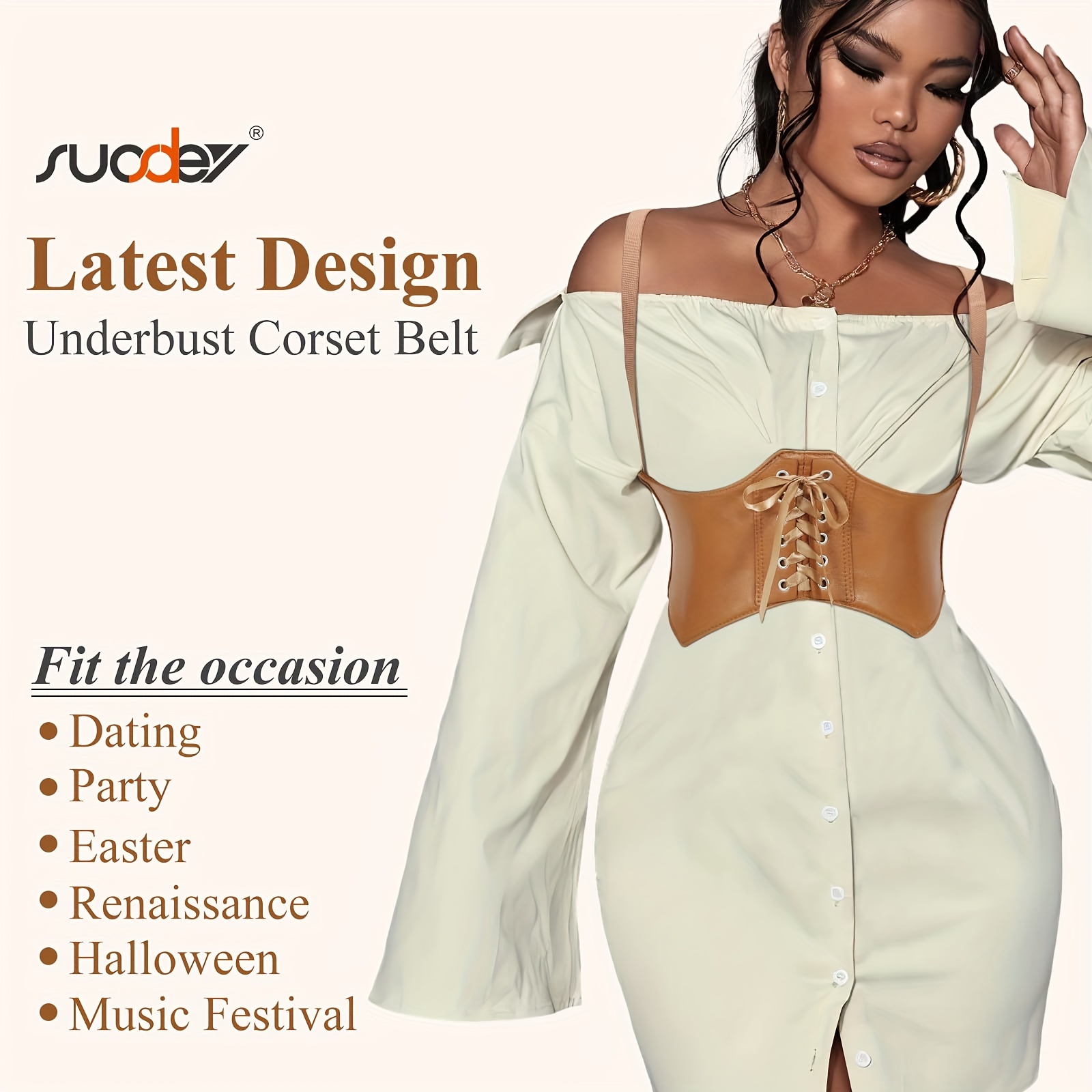 1pc womens faux leather steampunk fashion underbust - Temu display picture 3