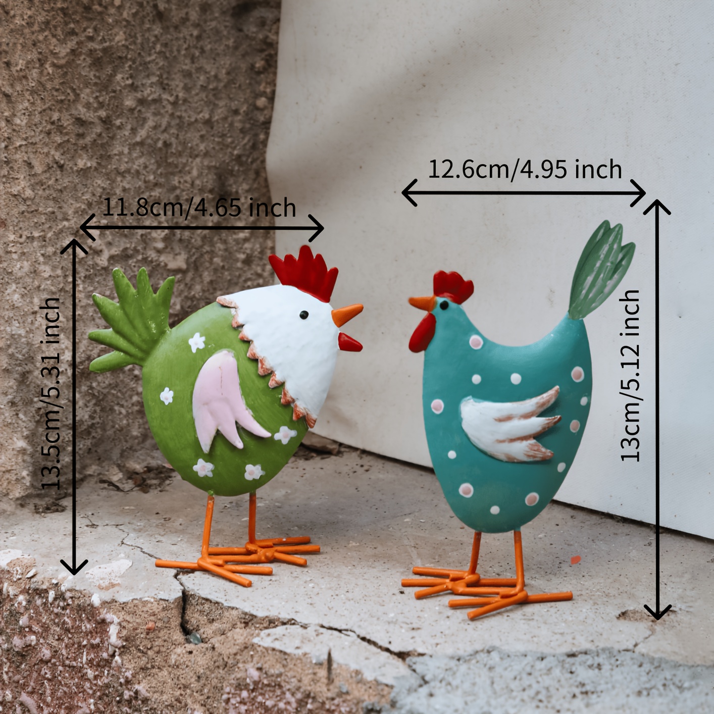 TEMU 2 pezzi/set Statua in Metallo - da Esterni, Struttura in Ferro - Regalo per o Compleanno, per Decorazioni /Esterna e Terrazza, Ornamento da