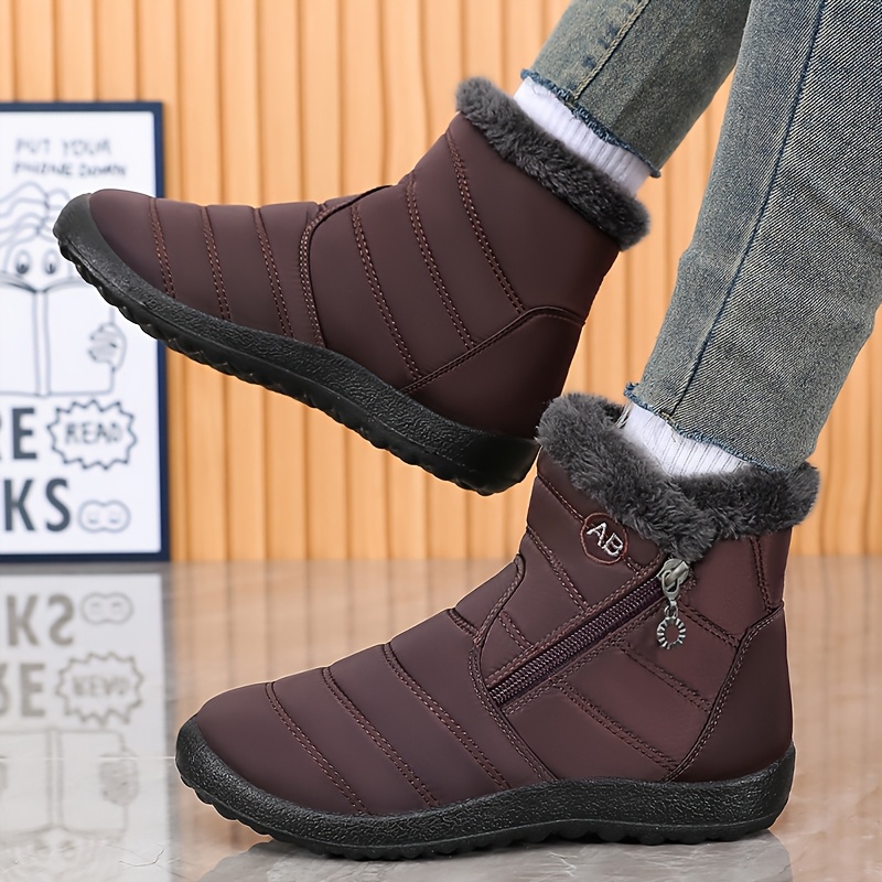 Unisex Wide-Fit Winter Side-Zipper Snow Ankle Boots