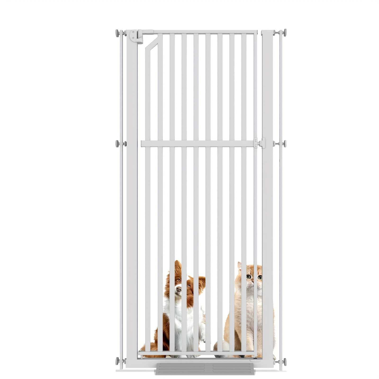 

63 Inch Extra Tall Pet Safety Gate With 30" To 33.9" Wide Safety Metal Gate, Auto Close Tall Gates With Door, Safety Gate Indoor Stairs