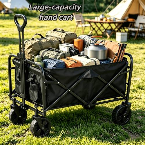 item picture heavy duty folding trolley collapsible wagon with wheels camping outdoor garden trolley foldable wagon cart with flexible handle can carry lightweight portable folding utility grocery shopping cart for grocery camping