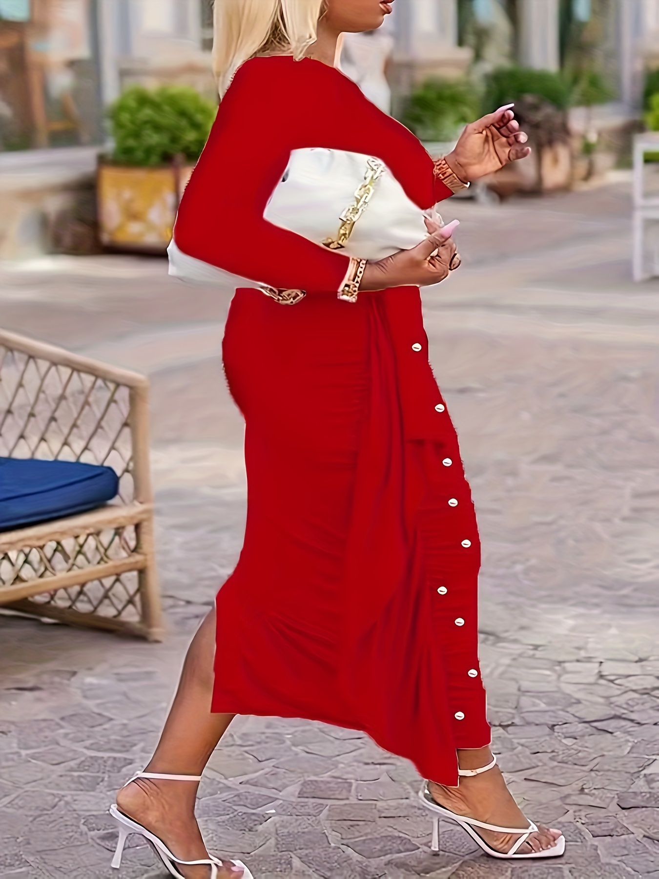 plus size plus size plus size casual dress new elegant solid - Temu