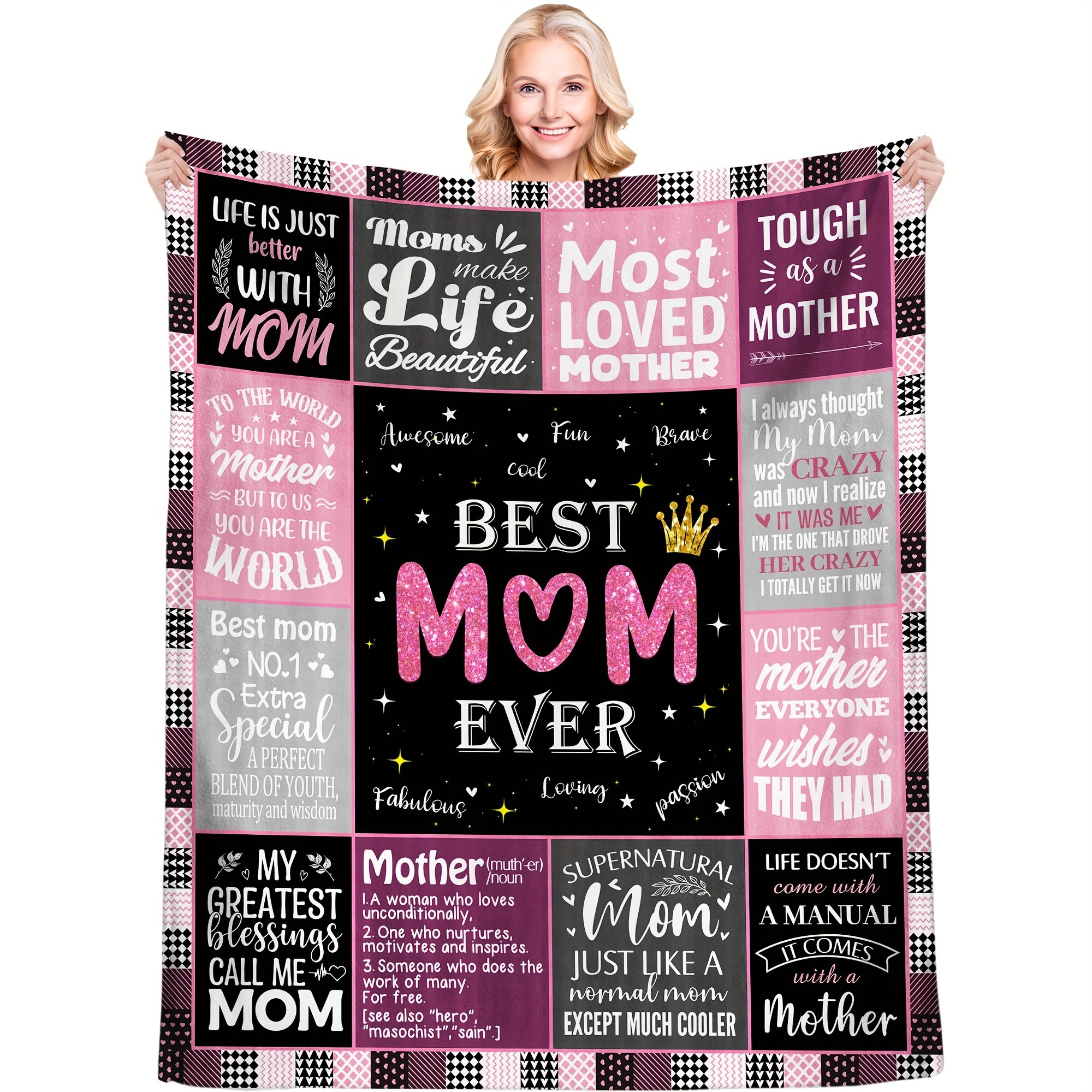 

1pc Day Blanket For Mom, Presents Son, Mom Appreciation Sofa , Multipurpose Knitted Blanket ,