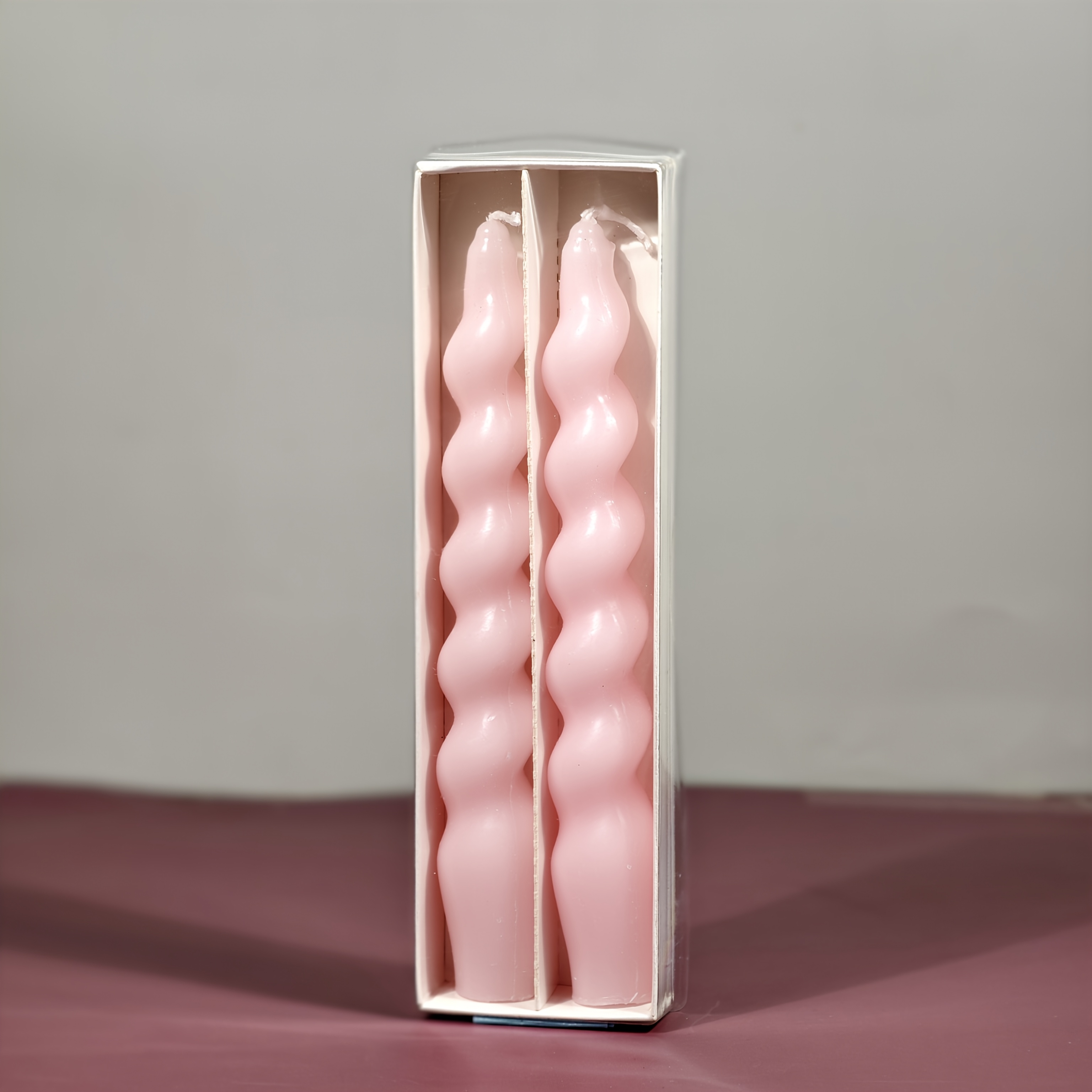 Image of 2pcs X 18cm Handcrafted Twisting Colored Candles | Unscented Tear Drop Craft Candles | Decorating Wedding Tables And Home Ambiance | Suitable For Valentine's Day, Christmas, Birthday Party Decorations