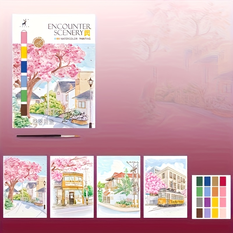 Creative Drawing Book Coloring Book and Landscape & Floral Artistic Painting Pap