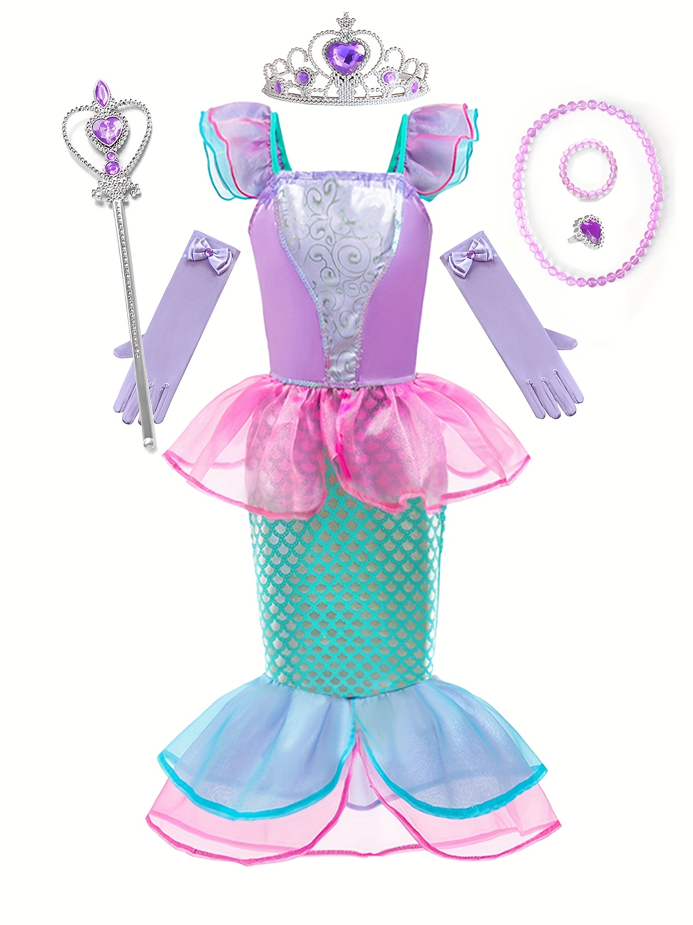 Meerjungfrau T-Shirt Mit Muschel-Print - Langarm Für Cosplay & Partys