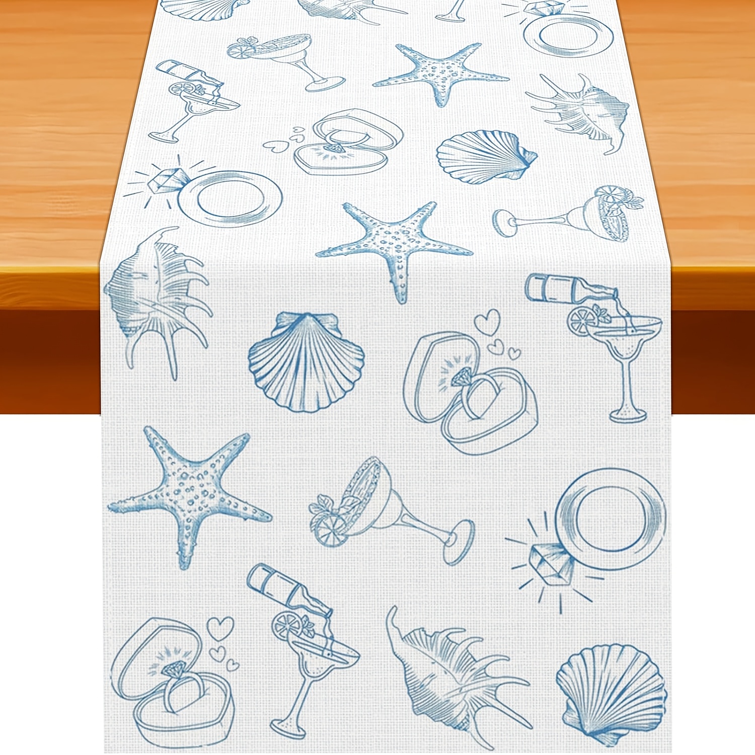 TEMU 1pc, Last Toast On Table Runner, Coastal Theme Bachelorette Bridal Shower Kitchen Dining Room Home Decoration