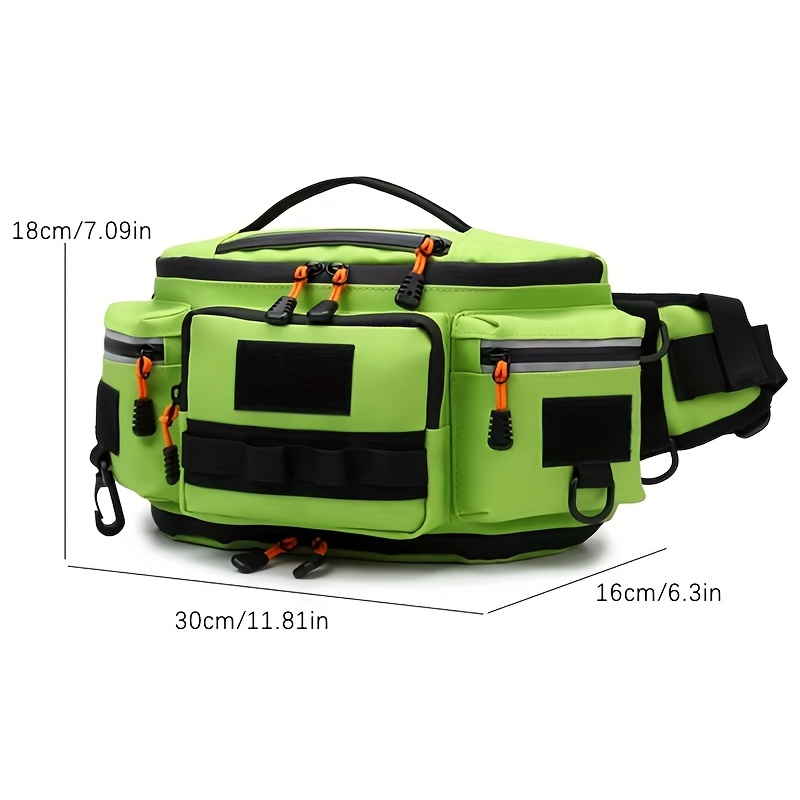 [Fishing Waist Bag] Fishing Waist Bag Outdoor Lure Fly Fishing Bag Multifunctional Waist Bag Multiple Carrying Modes Daily Travel Crossbody Bag Outdoor Sports Training Gym Bag Cycling Bag-B