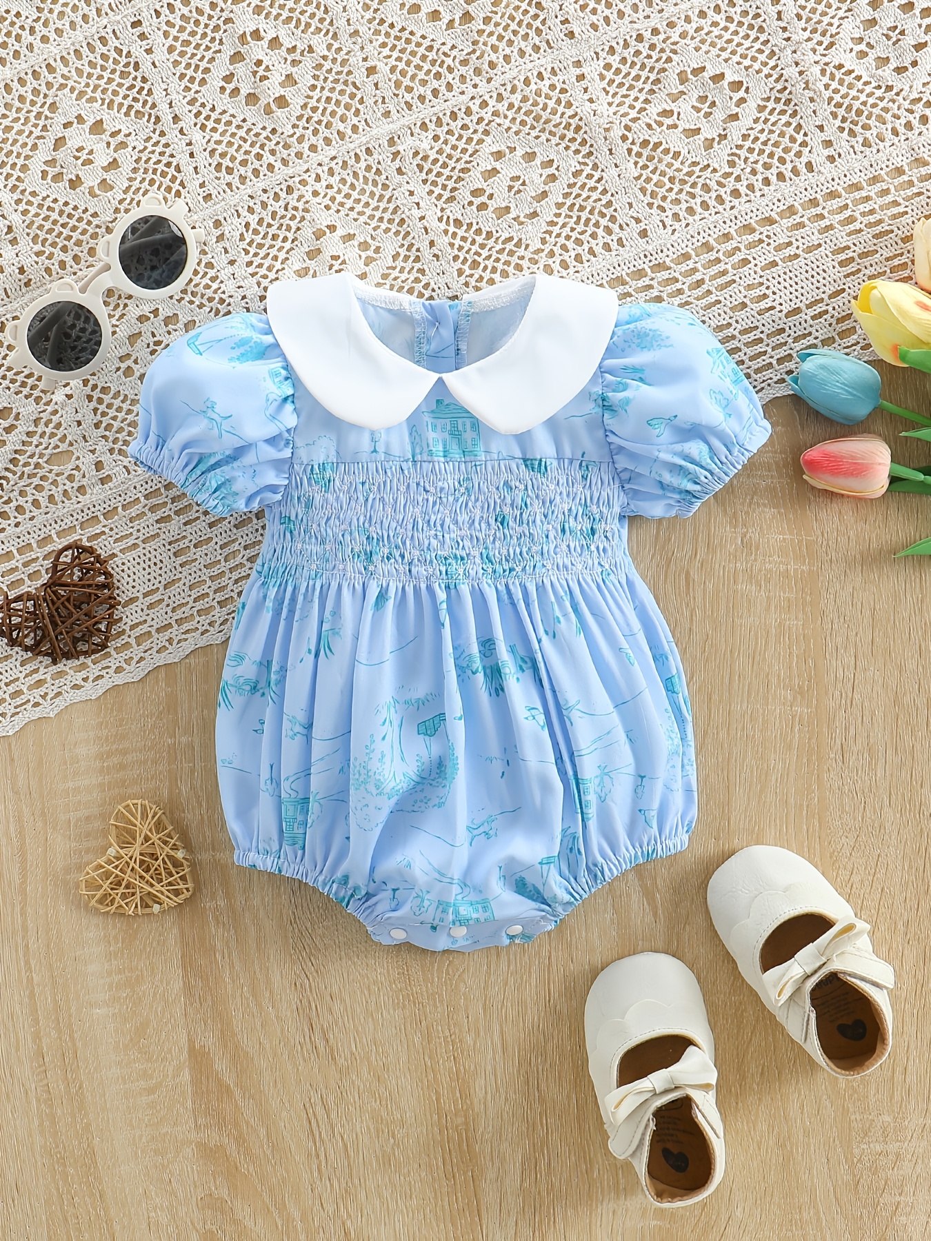 Dress Smocked Baby Boy Romper Feltman Brothers Blue Smocked Dress
