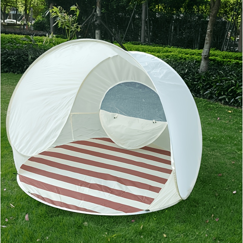 TEMU Pop Up Tent With Small Window For 2-3 People - Quick Opening Beach Sunshade Tent, Suitable For Outdoor Activities, Beach Travel, Outdoor Cabin